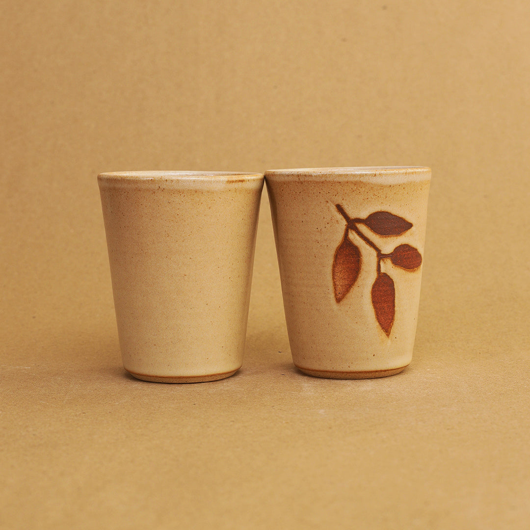 Aqua Tumbler - Foliage, Beige