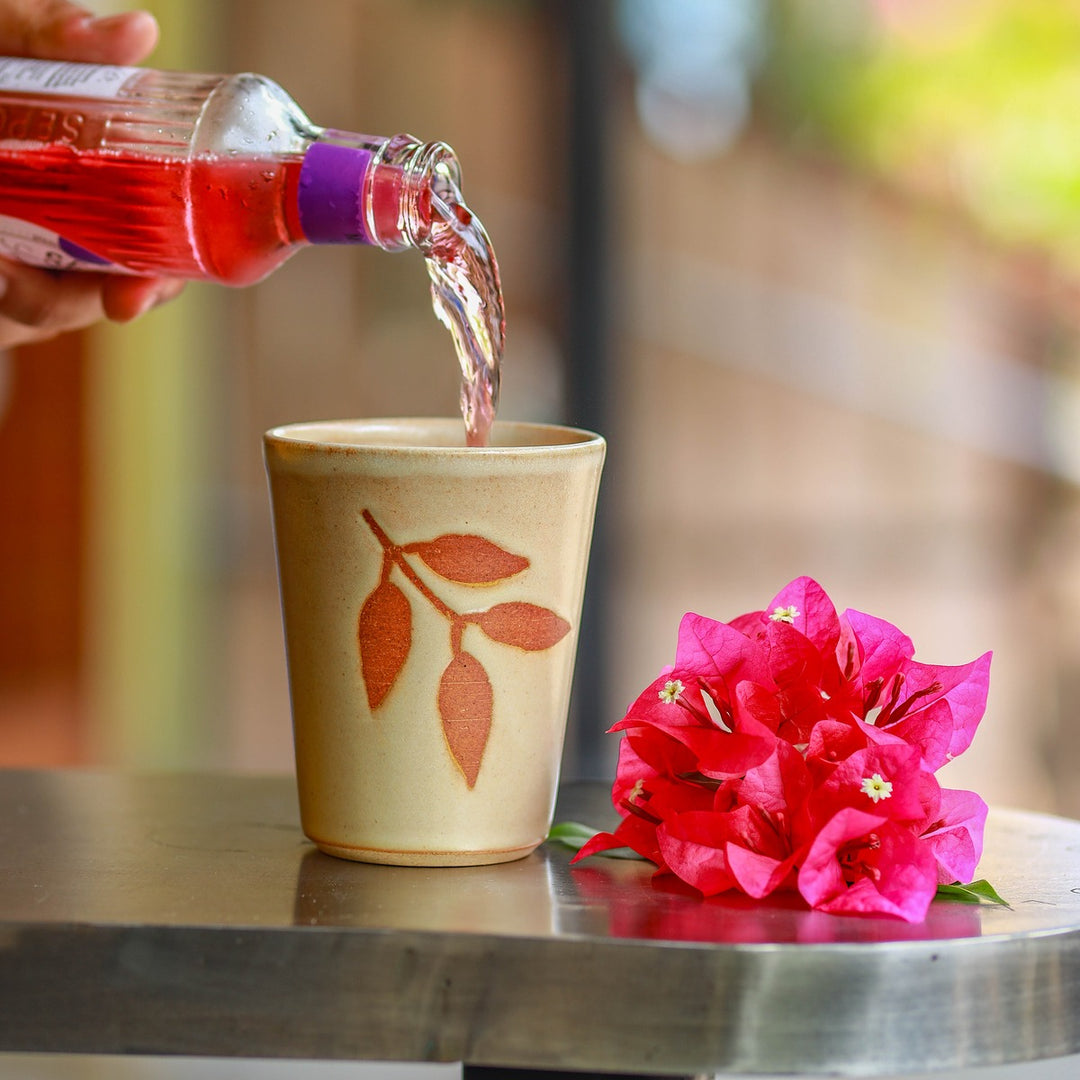 Aqua Tumbler - Foliage, Beige