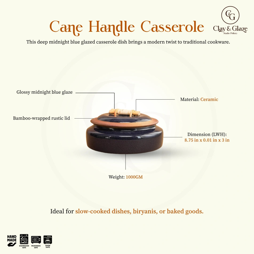Cane Handle Casserole - Royal Blue