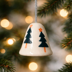 Load image into Gallery viewer, Christmas Tree Hand painted Bell - Ivory