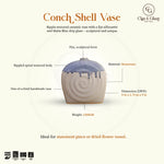 Load image into Gallery viewer, Conch Shell Vase - Matte Blue | Ceramic Vase | Home Decor