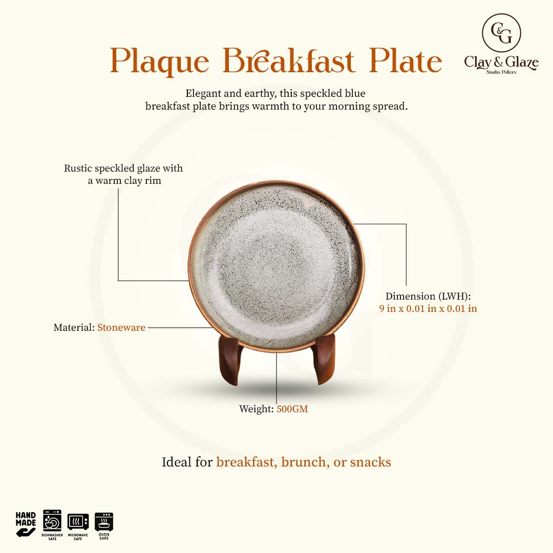 Plaque Breakfast Plate - Volcanic Blue