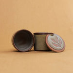 Load image into Gallery viewer, Foliage Sugar Jar / Sugar Pot - Matte Blue