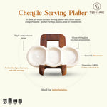 Load image into Gallery viewer, Chenille Serving Platter - White