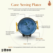 Cane Serving Platter- Royal Blue