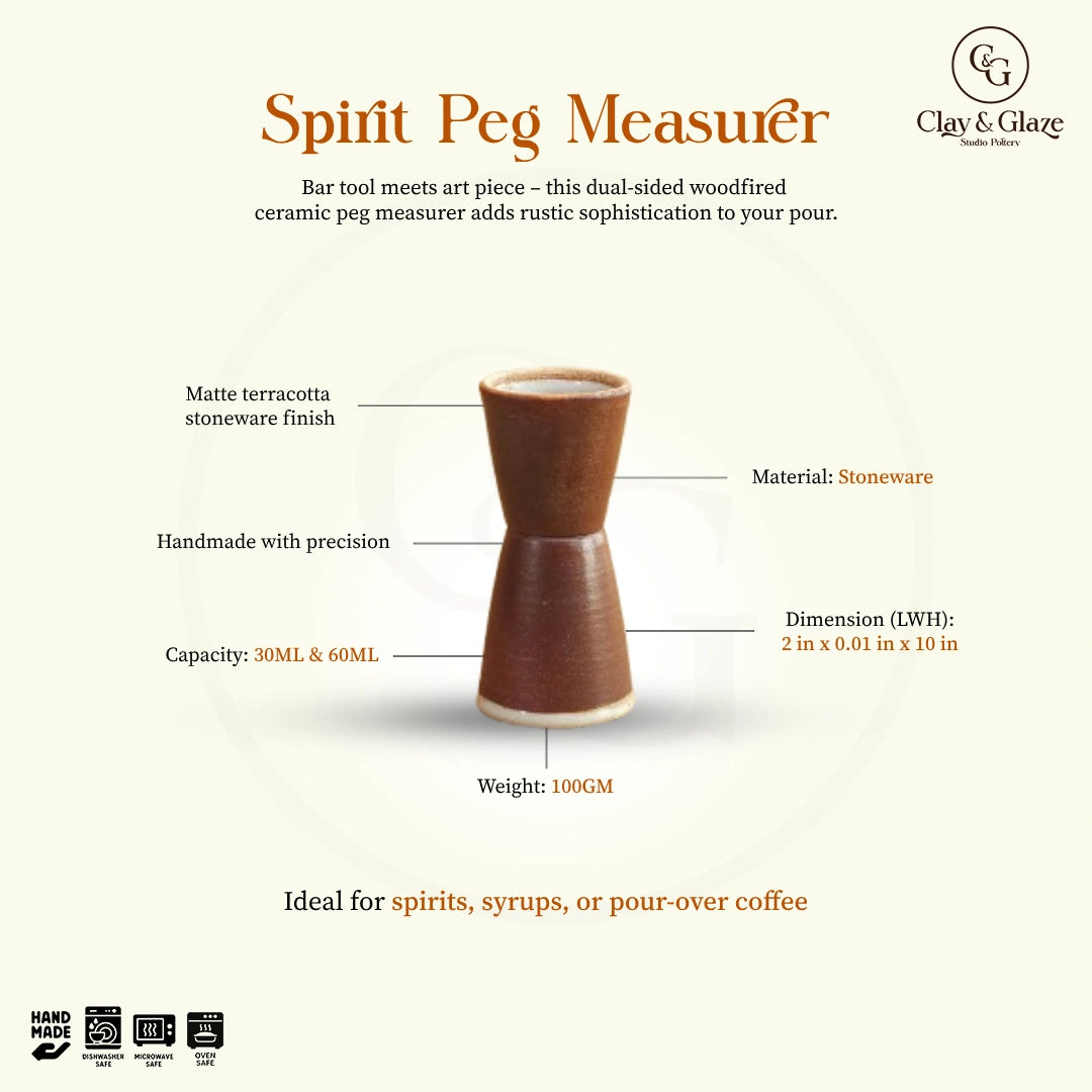Spirit Peg Measurer - Clay, White