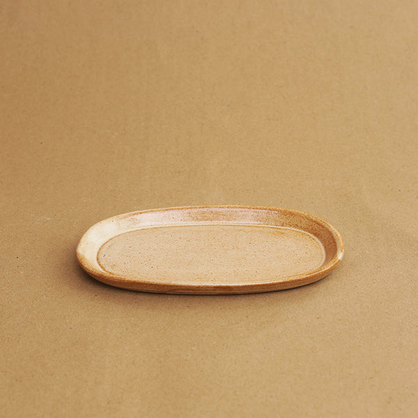 Ceramic Oval Plate - Beige