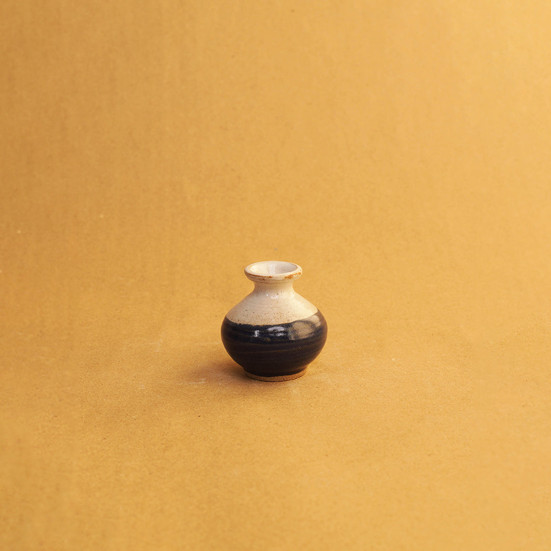 Bouton Bud Vase - White, Royal Blue