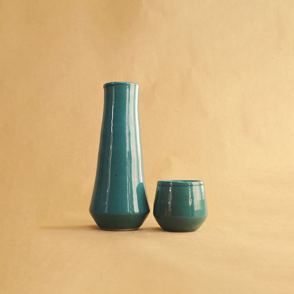 Angular Bottle Set - Forest Green | Ceramic Bottle set