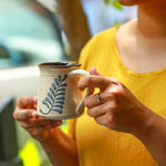 Load image into Gallery viewer, Slip Trail Mug - Fern, Satin Beige
