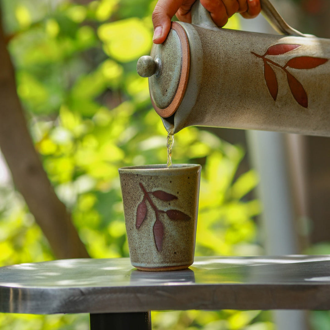 Aqua Tumbler - Foliage, Matte Blue