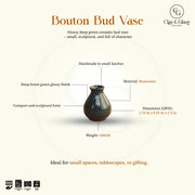 Bouton Bud Vase - Forest Green