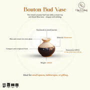 Bouton Bud Vase - White, Royal Blue