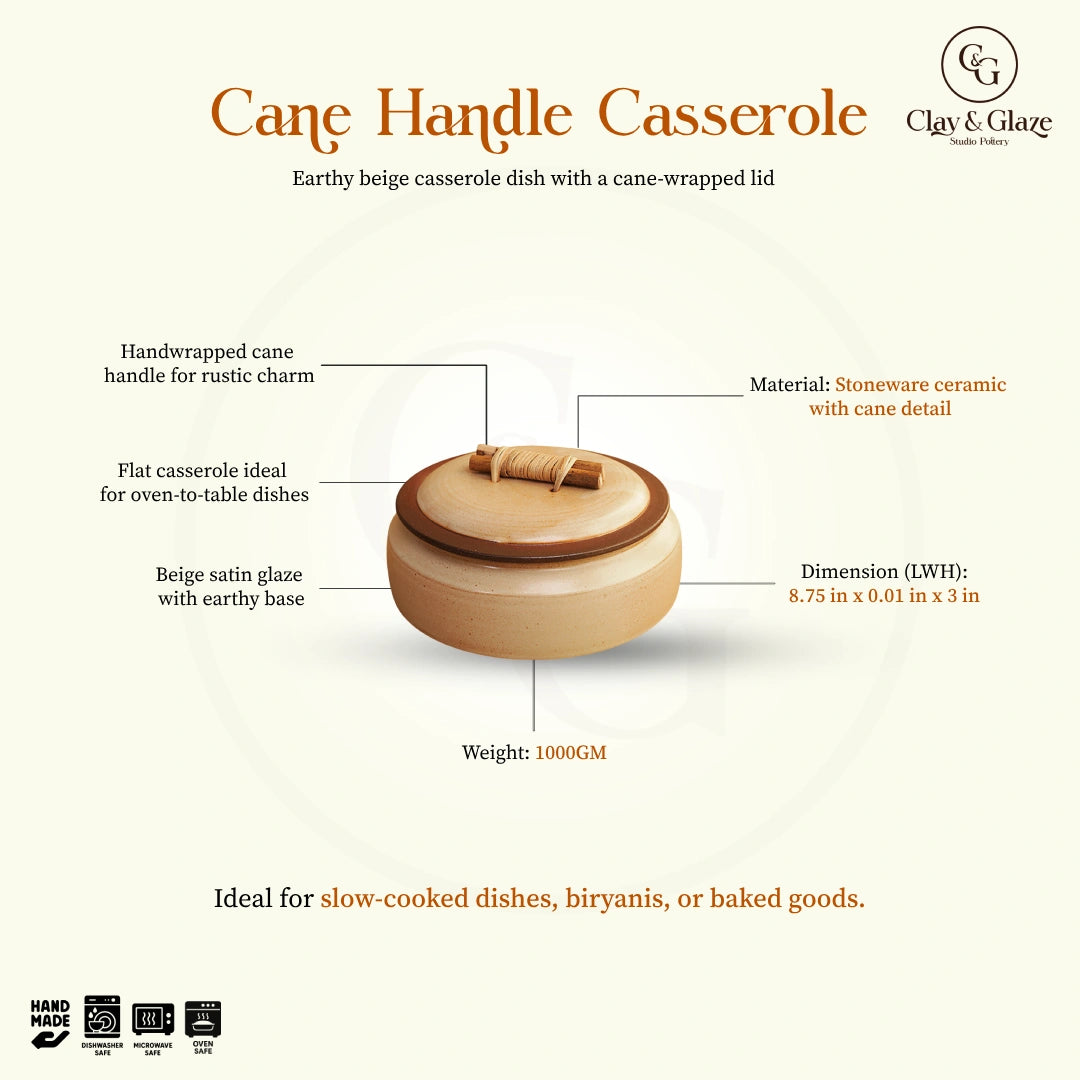 Cane Handle Casserole - Beige