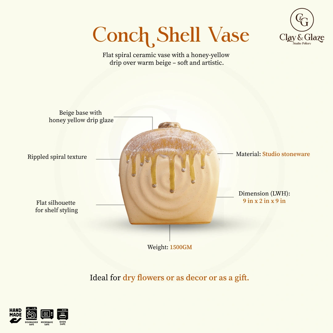 Conch Shell Vase - Beige