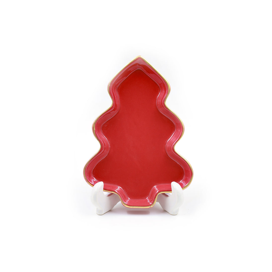 Conifer Christmas Platter Set - Red