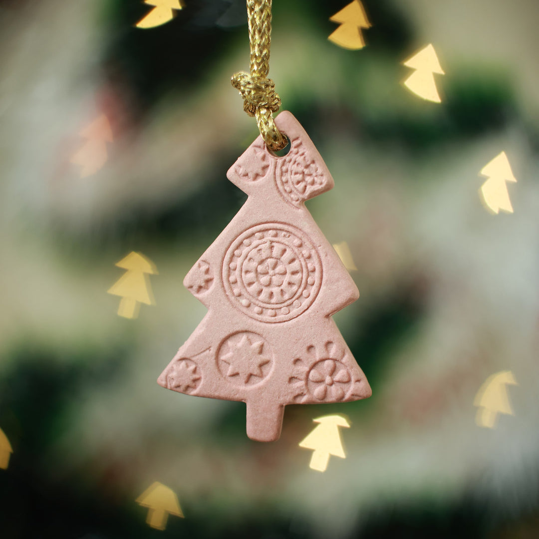 Conifer Christmas Tree Ornament - Red