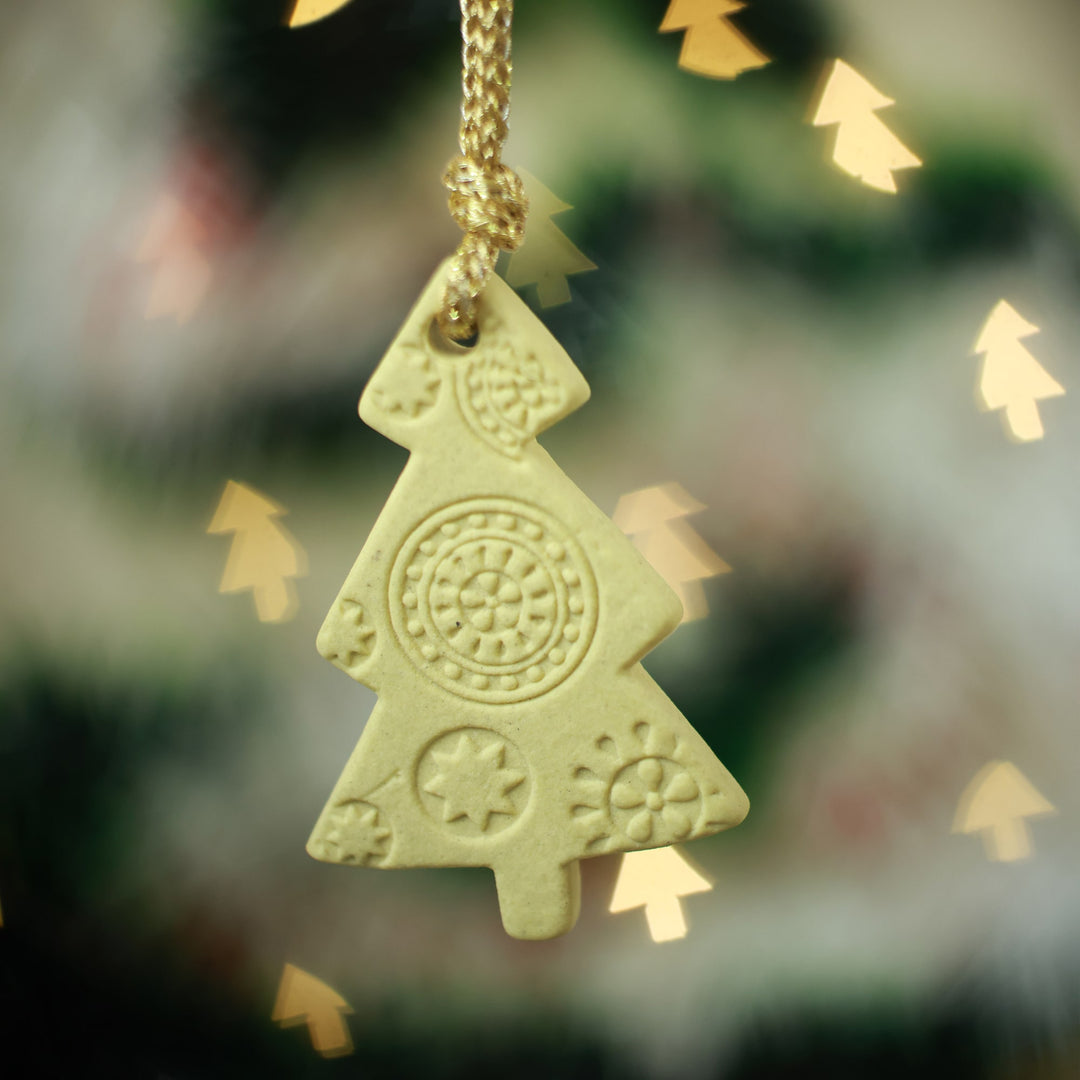 Conifer Christmas Tree Ornament - Yellow