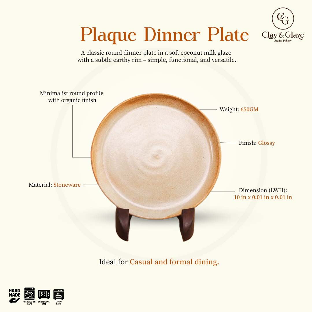 Plaque Dinner Plate - Beige