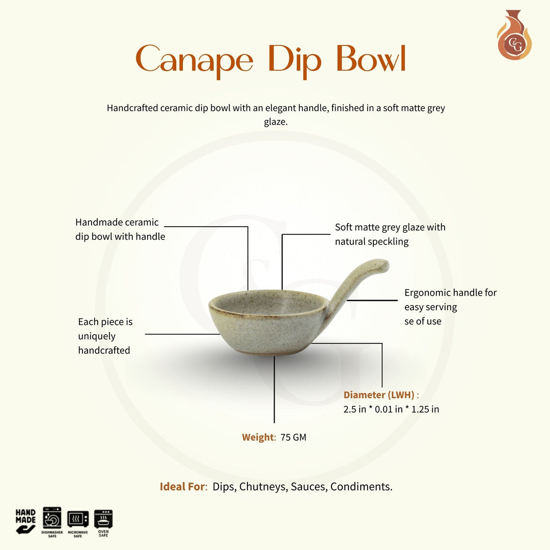 Canape Dip Bowl - Matte Grey
