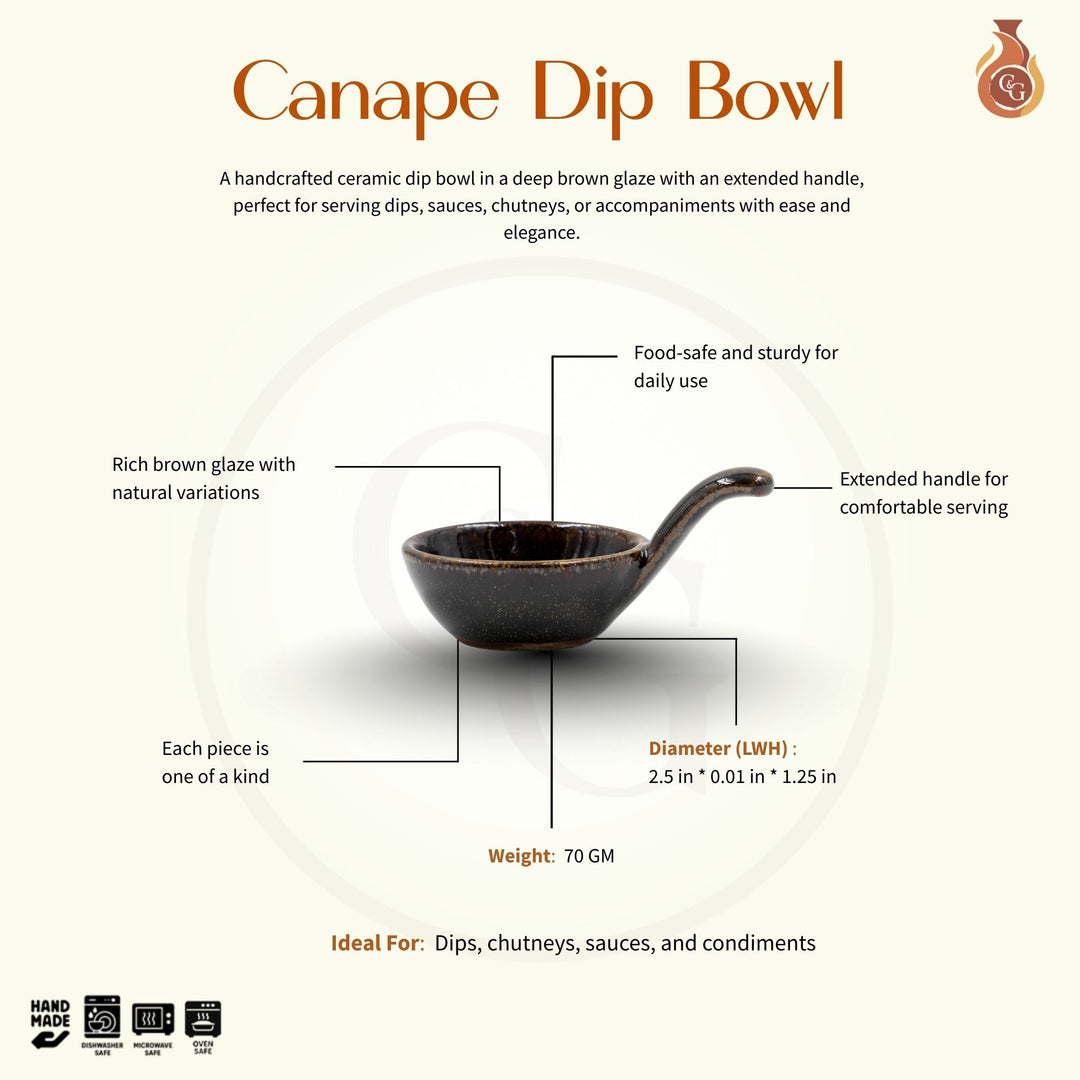 Canape Dip Bowl - Brown