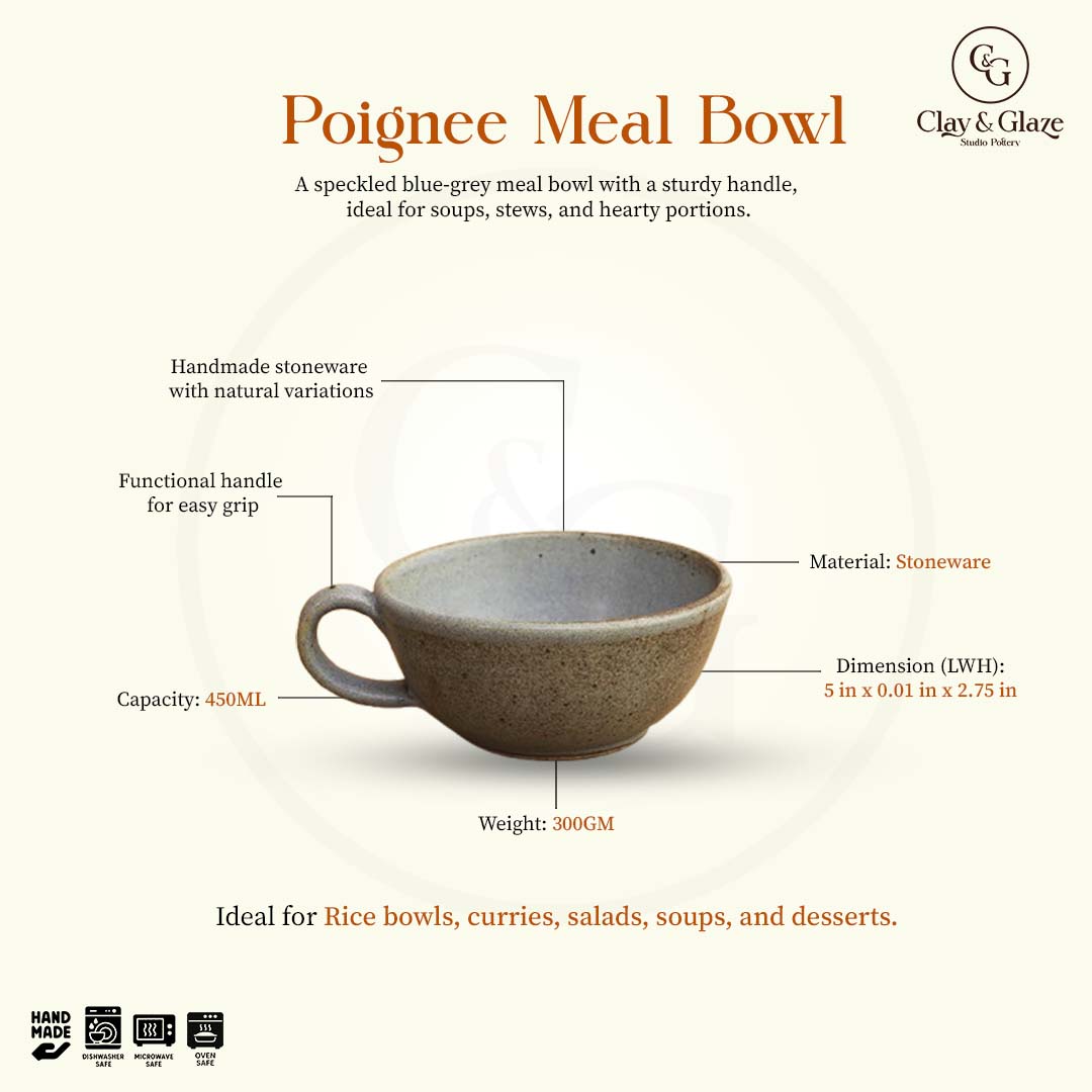 Poignee Meal Bowl - Matte Blue