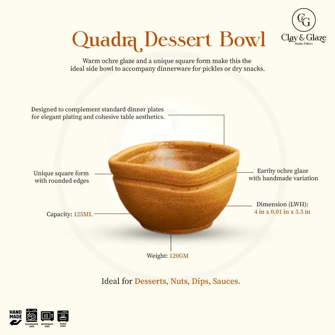 Quadra Dessert Bowl - Beige