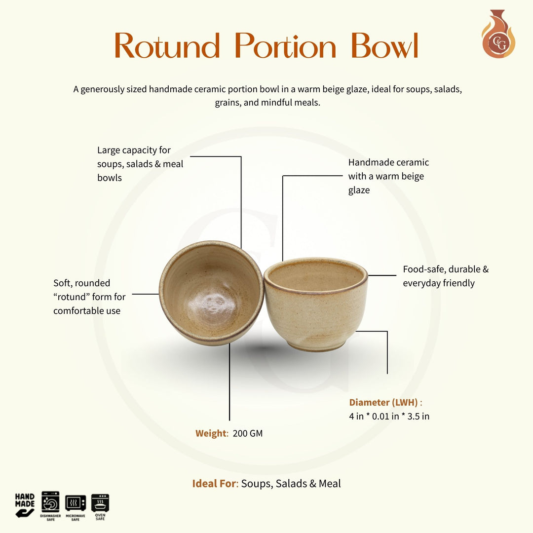 Rotund Portion Bowl - Large, Beige