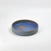 Foliage Cadre Pasta Plate - Matte Blue