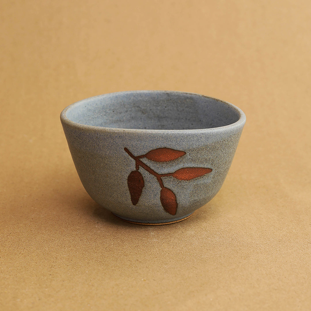 Foliage Ovale Soup Bowl - Matte Blue