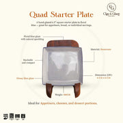 Quad Ceramic Starter Plate | Ceramic Snack Plate  - Floating Blue