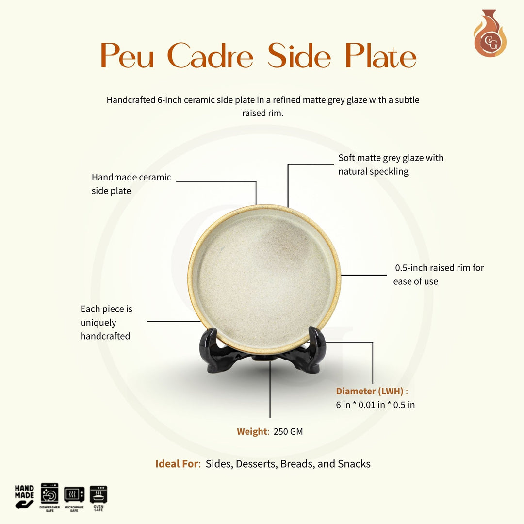 Peu Cadre Side Plate - Matte Grey