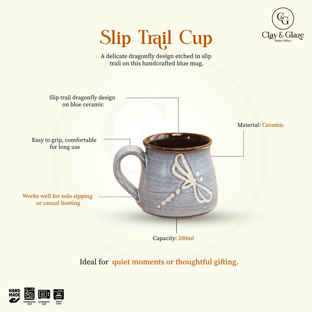 Slip Trail Cup - Dragonfly, Satin Blue