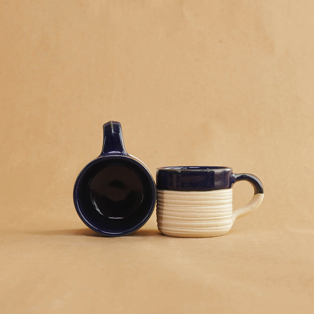 Blue Ribbed Cups Art Deco Ribbed Cup - Royal Blue – Clay & Glaze