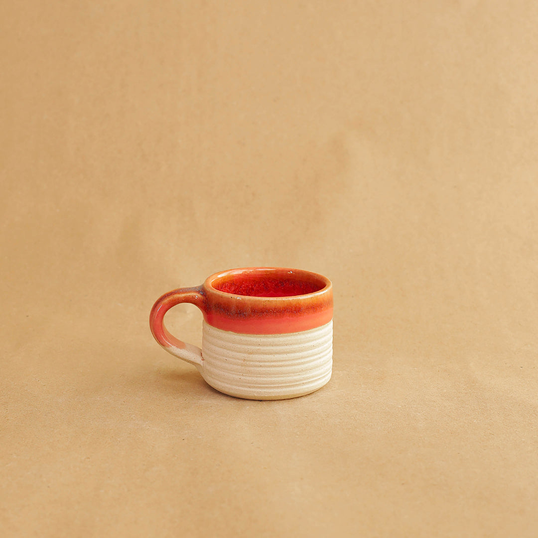 Art Deco Ribbed Cup - Pink
