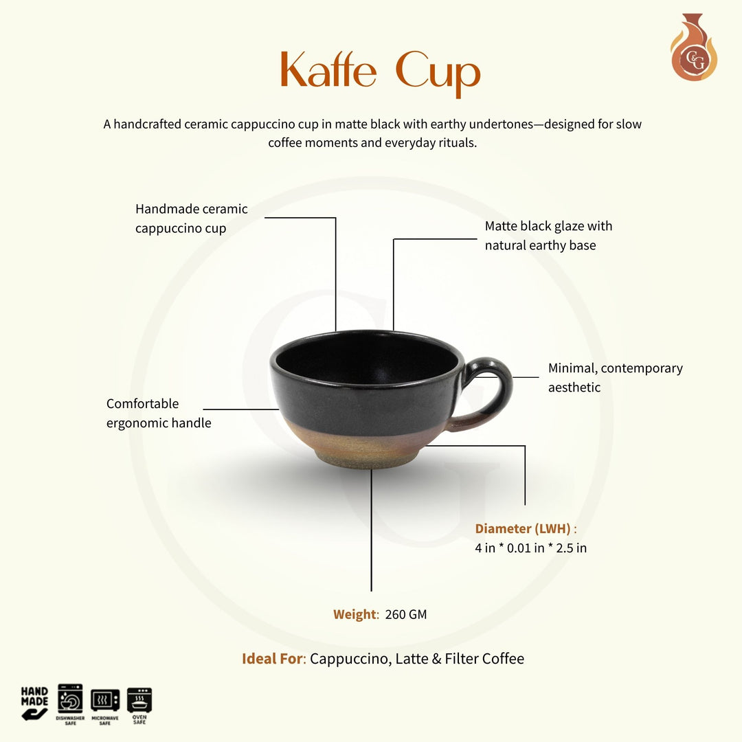 Kaffe Cup - Capuccino, Matte Black