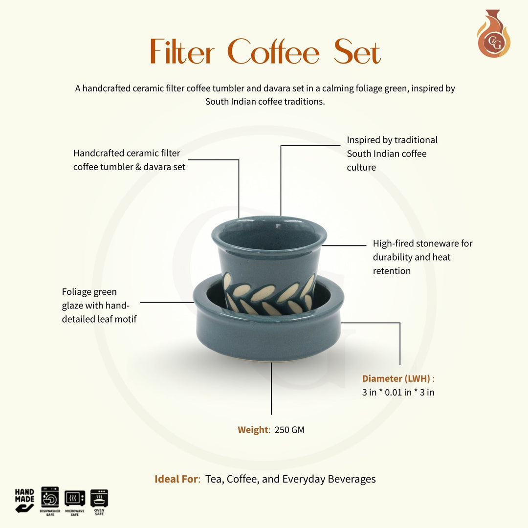 Filter Coffee Set - Foliage, Green