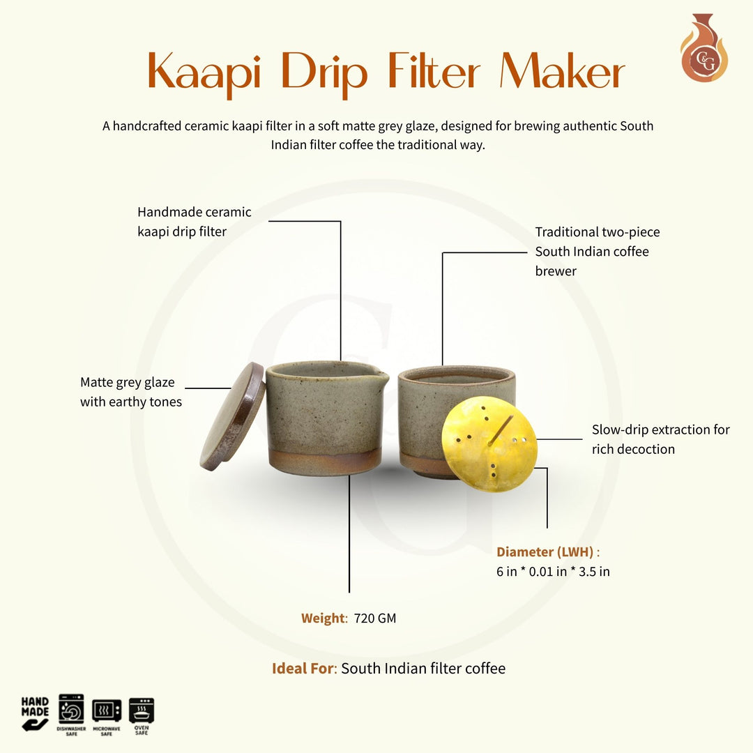 Kaapi Drip Filter Maker - Matte Grey
