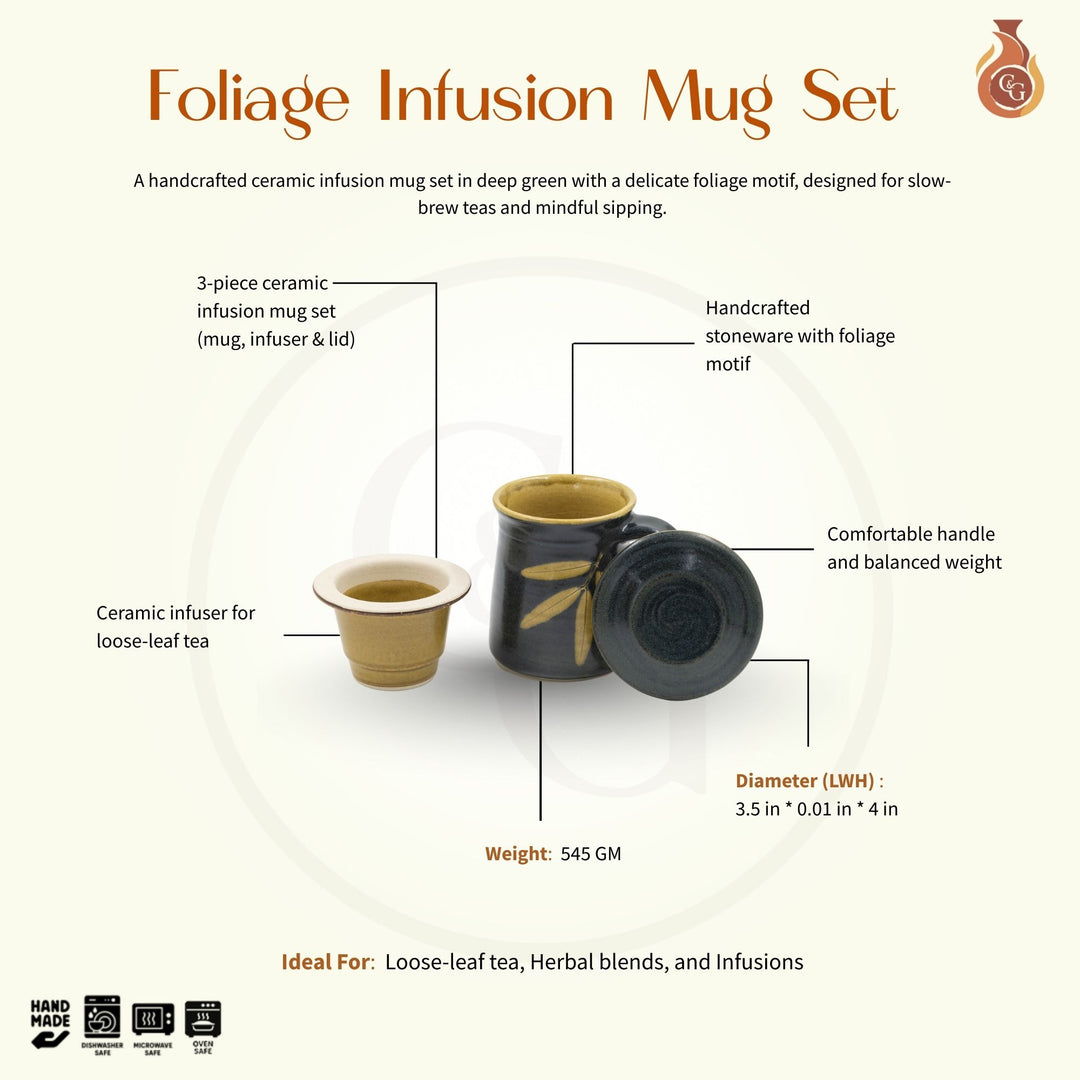Foliage Infusion Mug Set - Green