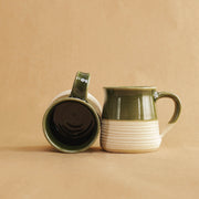 Art Deco Ribbed Mug - Peridot Green