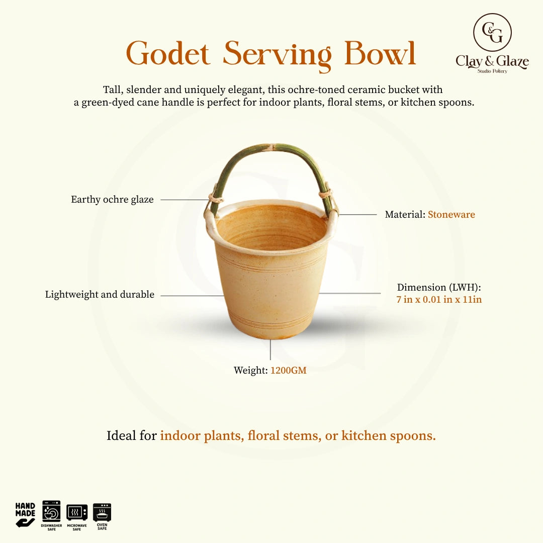 Godet Serving Bowl - Large, Beige