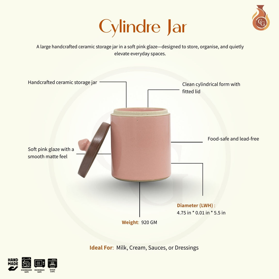 Cylindre Jar - Large, Pink