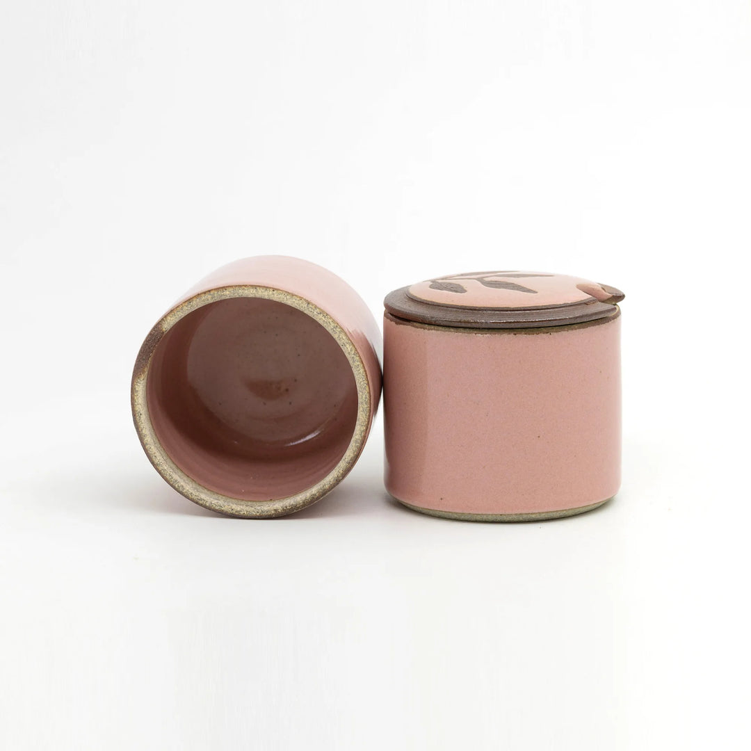 Foliage Sugar Jar - Pink