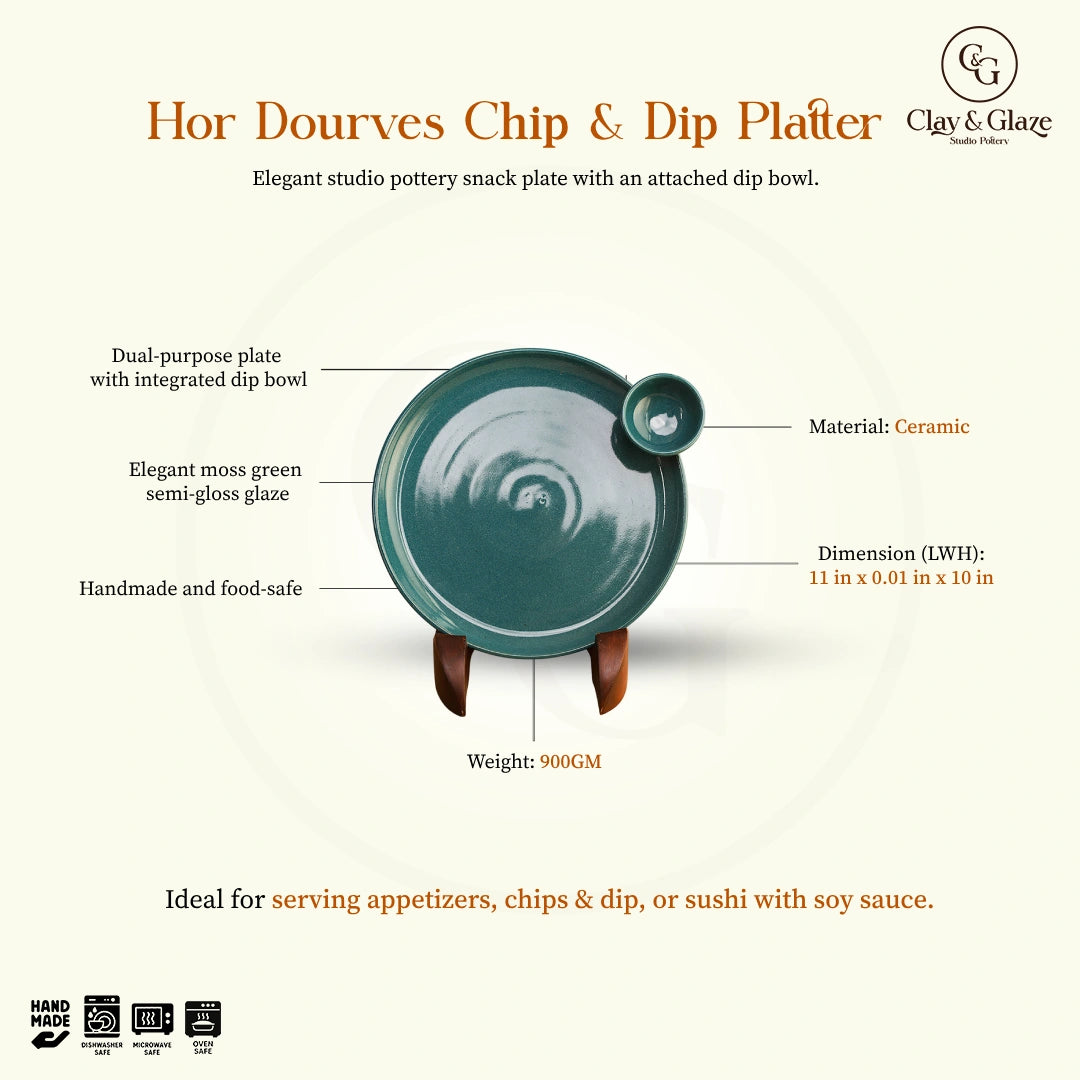 Hor Dourves Chip & Dip Platter - Forest Green