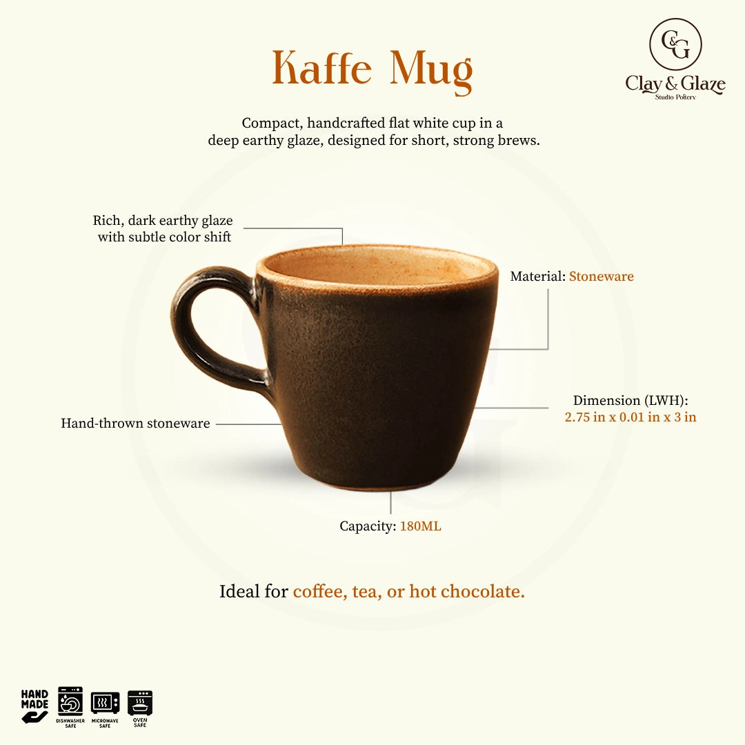 Kaffe Mug | Coffee Mug - Flat White, Black, Beige