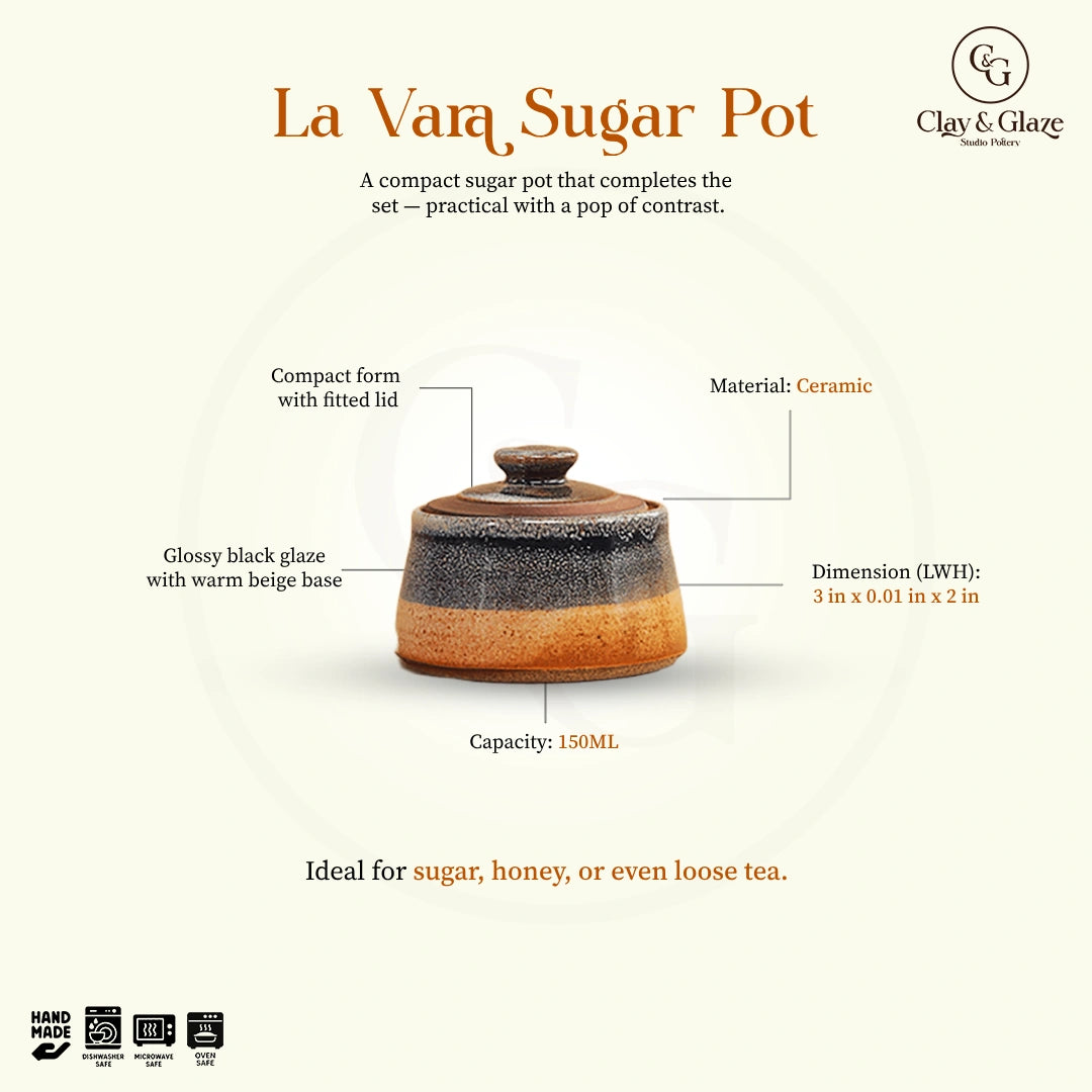 La Vara Sugar Pot - Blue, Beige