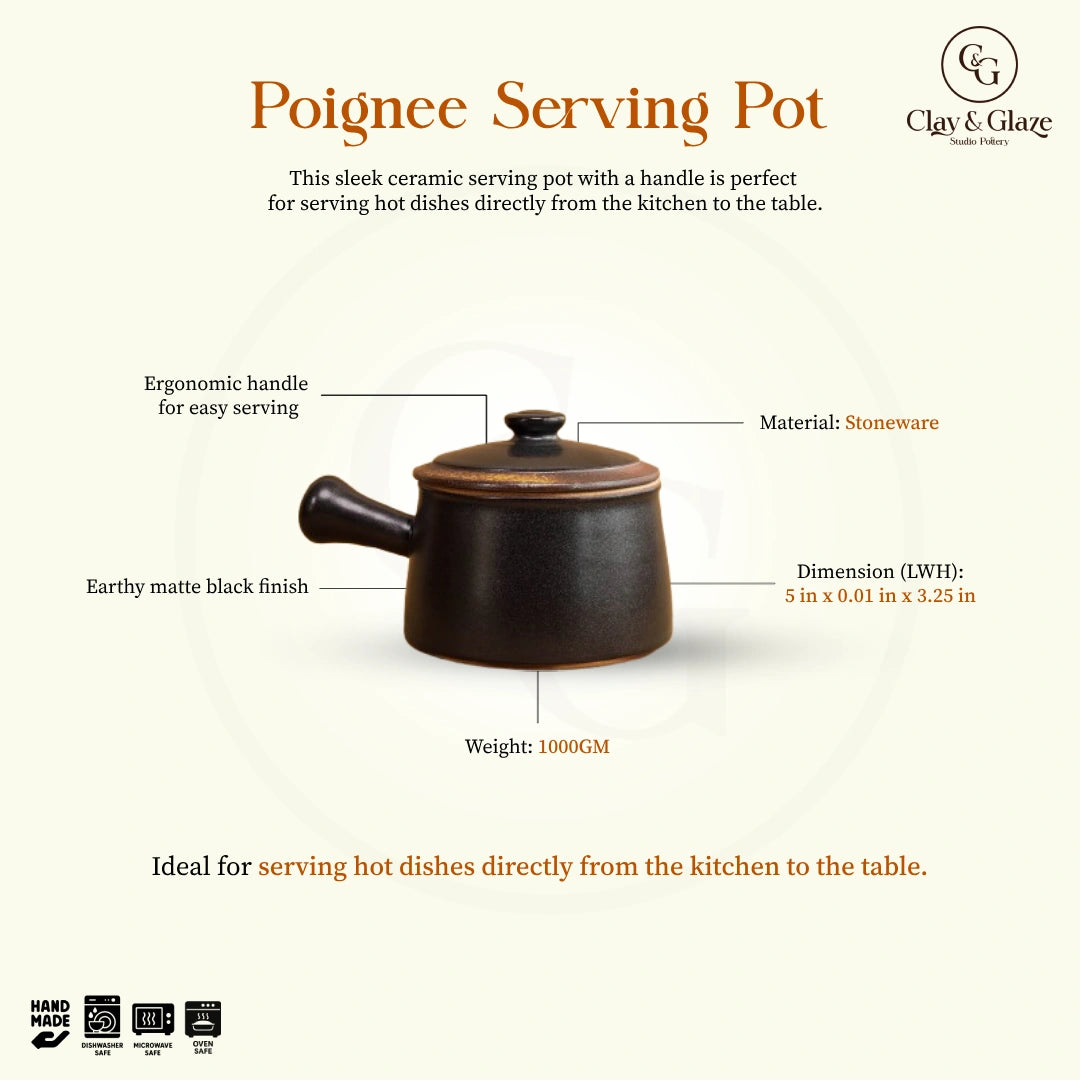 Poignee Serving Pot - Black