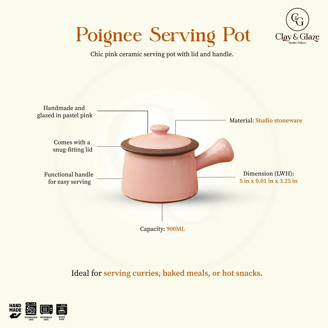Poignee Serving Pot - Pink