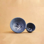 Load image into Gallery viewer, Adjoin Chip &amp; Dip Bowl - Foliage, Floating Blue | Ceramic Dip Bowl
