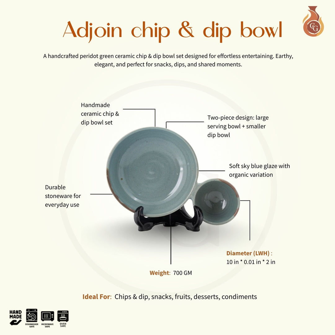 Adjoin Chip & Dip Bowl - Sky Blue